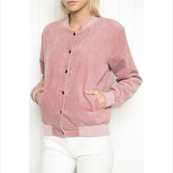 Brandy Melville Blush Pink Corduroy Button Jacket - Picture 7 of 8